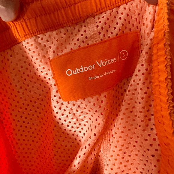 Outdoor Voices Men's Size Small SolarCool 7" Beach Shorts Hibiscus Orange NWOT - Picture 7 of 9